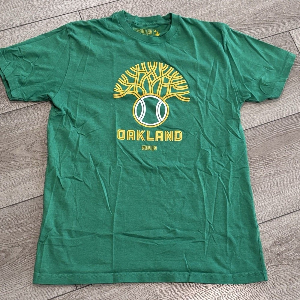 Baseballism Oakland T‎ Shirt Men's Medium Green Baseball MLB Athletic Casual